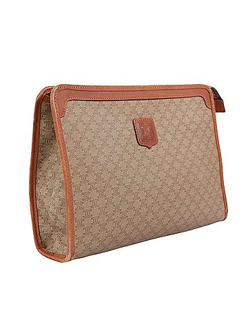 Céline CELINE Macadam Clutch Bag, Leather, Beige, Women's (view 2)