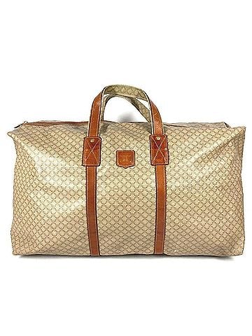 Céline CELINE Vintage Macadam Logo Bag, Travel Handbag, Boston Leather, Men's & Women's, Beige (view 1)