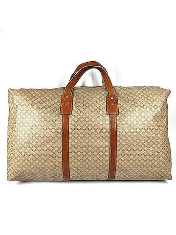 Céline CELINE Vintage Macadam Logo Bag, Travel Handbag, Boston Leather, Men's & Women's, Beige (view 2)