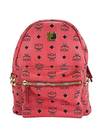 MCM MCM Stark Side Studs Small Stud Backpack Red (view 2)