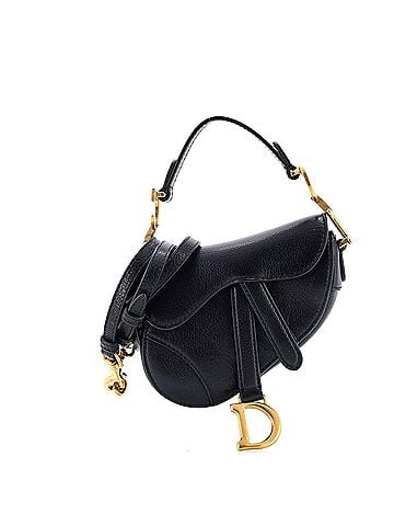 Christian Dior Saddle Handbag with Strap Leather Micro (view 1)