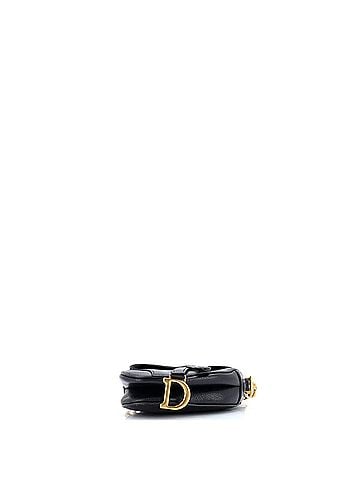 Christian Dior Saddle Handbag with Strap Leather Micro (view 2)
