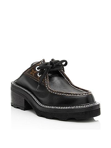 Louis Vuitton Louis Vuitton Monogram Canvas Beaubourg Open Back Derby Platform Loafers - Size 7 / 37 (view 1)