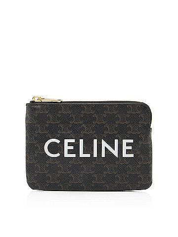 Céline Celine Triomphe Canvas Logo Coin Pouch (view 1)