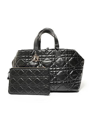 Christian Dior Christian Dior Cannage Leather Tote Bag, Black (view 1)