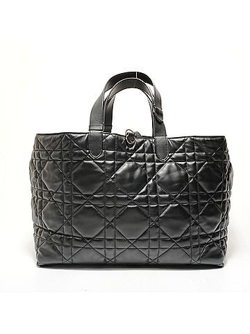 Christian Dior Christian Dior Cannage Leather Tote Bag, Black (view 2)