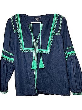 J.Crew x Dauphinette Embroidered Peasant blouse Long Sleeve Blouse (view 1)