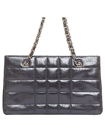 Chanel Chanel leather logo embossed chain tote bag (view 1)