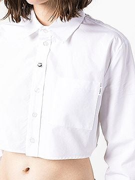coperni Women's Cropped Cotton Shirt (view 2)