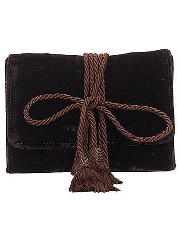 Giorgio Armani Giorgio Armani velvet twisted tassel clutch bag (view 1)