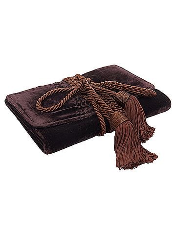 Giorgio Armani Giorgio Armani velvet twisted tassel clutch bag (view 2)