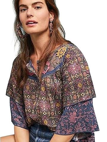 Anthropologie 3/4 Sleeve Blouse (view 1)