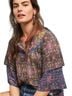 Anthropologie 100% Polyester 67% Rayon 33% Modal Floral Pink Blue 3/4 Sleeve Blouse Size M - photo 1