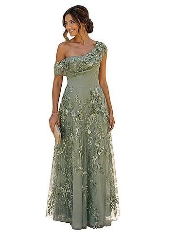 Eliza J Floral Appliqué Embroidered Cocktail Dress (view 1)