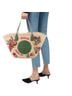 Tory Burch 100% Straw Floral Green Tan Tote One size - photo 1