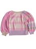 LoveShackFancy Stars Color Block Stripes Pink Purple Tan Pullover Sweater Size M - photo 2