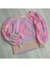 LoveShackFancy Stars Color Block Stripes Pink Purple Tan Pullover Sweater Size M - photo 8