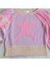 LoveShackFancy Stars Color Block Stripes Pink Purple Tan Pullover Sweater Size M - photo 6