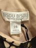 Bisou Bisou 100% Polyester Graphic Black Tan Casual Dress Size 14 - photo 3