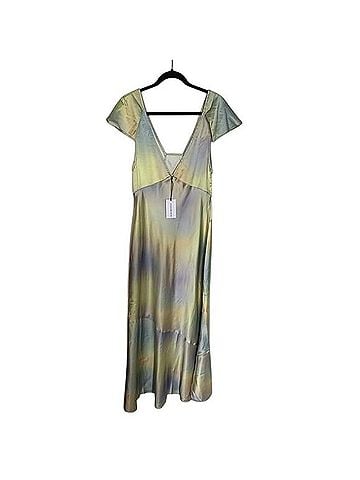 Onia x WeWoreWhat Pastel Watercolor Silky Charmeuse Maxi Slip Dress Casual Dress (view 2)