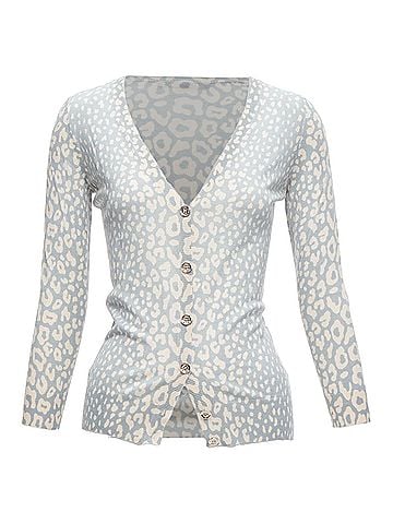 Gucci Gucci Vintage leopard print cashmere silk wool cardigan (view 1)