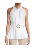 Elie Tahari Solid White Sleeveless Blouse Size M - photo 1