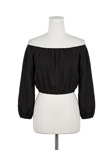 Show Me Your Mumu Lima Scrunch Top in Black (view 1)