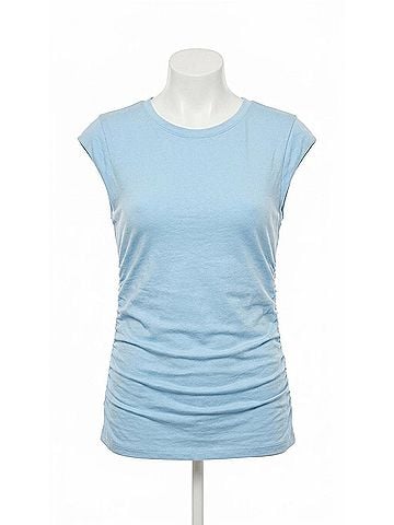 Ariella Ruched Short Sleeve Top in Baby Blue (view 1)