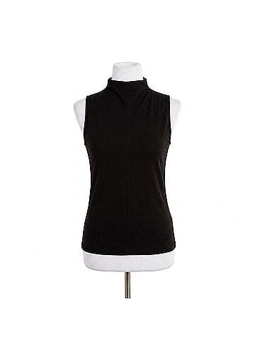 Kinross Seamed Funnel Tank in Black (view 1)