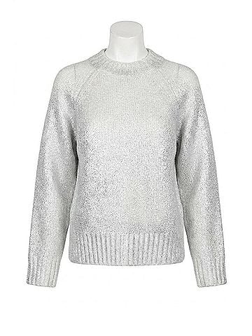 Pistola Ilana Metallic Foil Sweater in Silver Frost (view 1)