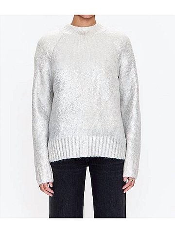Pistola Ilana Metallic Foil Sweater in Silver Frost (view 2)