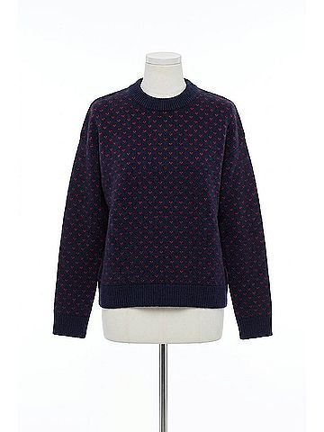 Pistola Hanna Oversized Sweater in Navy Red Hearts (view 1)