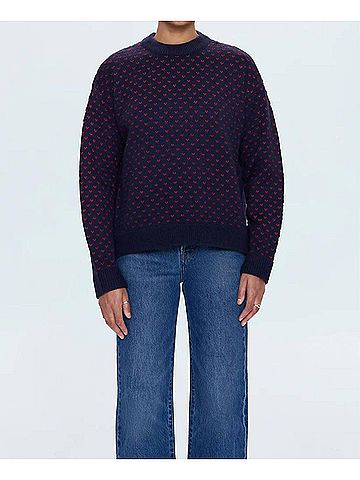 Pistola Hanna Oversized Sweater in Navy Red Hearts (view 2)