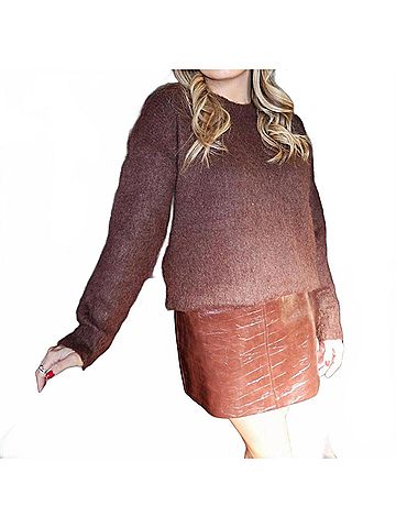 Astr Selbie Long Sleeve Sweater in Brown (view 2)