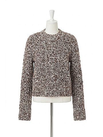 Pistola Quinn Shrunken Fisherman Sweater in Chocolate Marl (view 1)
