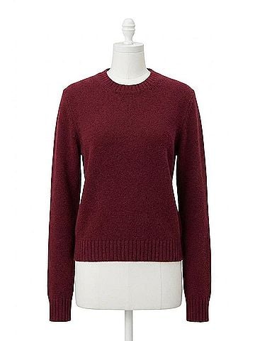 Enza Costa Cashmere Easy Long Sleeve Crew Top in Barolo (view 1)