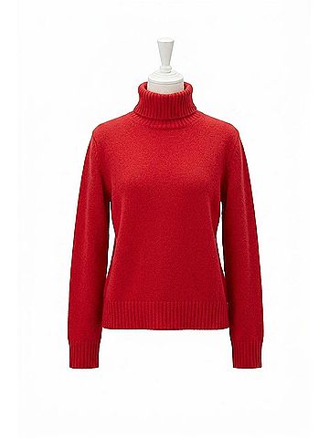 Enza Costa Cashmere Easy Long Sleeve Crew Top in Classic Red (view 1)