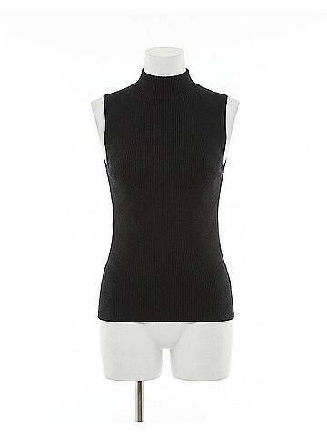 Enza Costa Silk Layering Mockneck Sweater in Black (view 1)