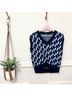 Dodo Bar Or Graphic Blue Sweater Vest Size S - photo 3