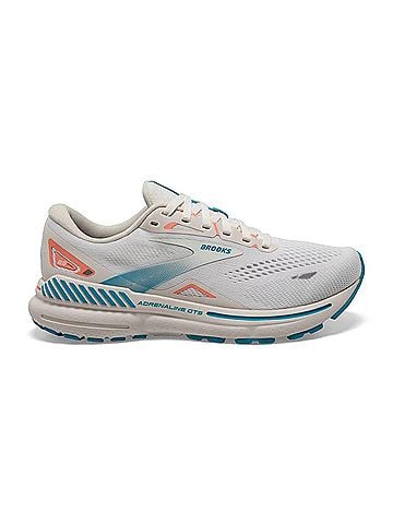 Brooks Women's Adrenaline Gts 23 Running Shoes in Coconut/Papaya/Blue (view 1)