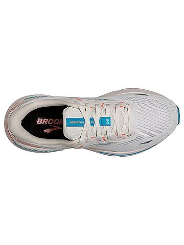 Brooks Women's Adrenaline Gts 23 Running Shoes in Coconut/Papaya/Blue (view 2)