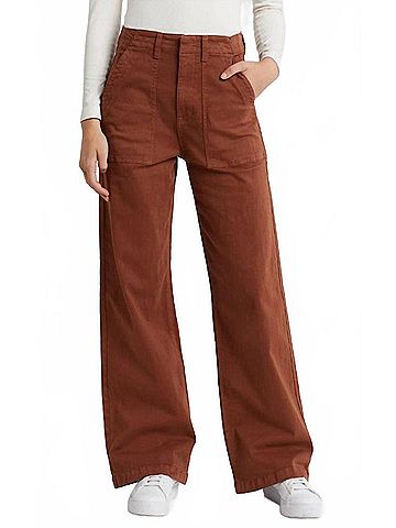 Pistola Women's Nicole Cotton Stretch Wide Leg Pant in Spice (view 2)