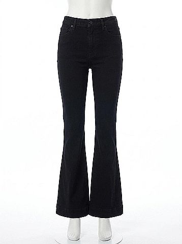 Pistola Kinsley Mid Rise Ultra Flare Pants in Noir (view 1)