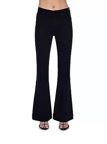 Pistola Kinsley Mid Rise Ultra Flare Pants in Noir (view 2)