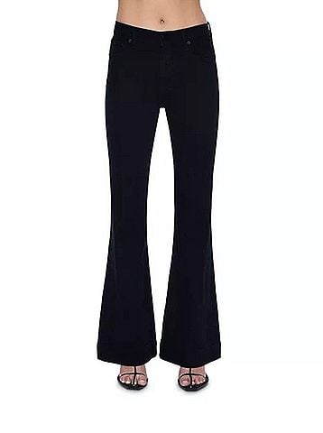 Pistola Kinsley Mid Rise Ultra Flare Pants in Noir (view 2)