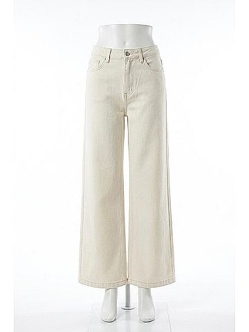 Pistola Lana High Rise Ultra Wide Leg Jeans in Ecru (view 1)