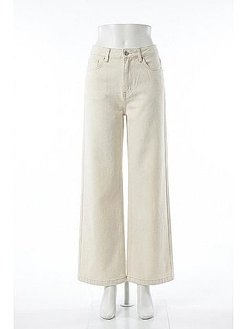 Pistola Lana High Rise Ultra Wide Leg Jeans in Ecru (view 1)