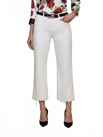 L'Agence Wanda High Rise Crop Wide Leg Pants in Blanc (view 2)