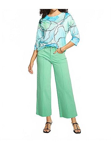 FDJ Women's Olivia Wide Ankle Denim Pants in Patina (view 2)
