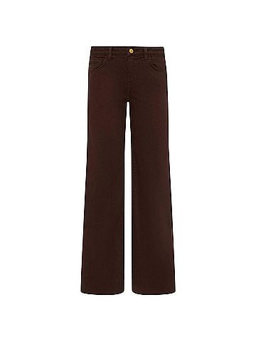 L'Agence Women's Joanne Low Rise Wide Leg Jean in Brown (view 1)